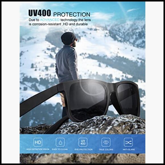 Polarized Sunglasses 3 Pack Matte Black Frame UV Protection